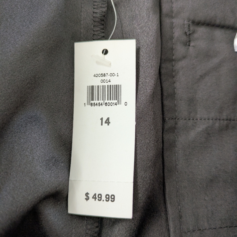 NWT Banana Republic Women's Flat Front Shorts 4" Black Size 14 Belted High Waist - Picture 4 of 8
